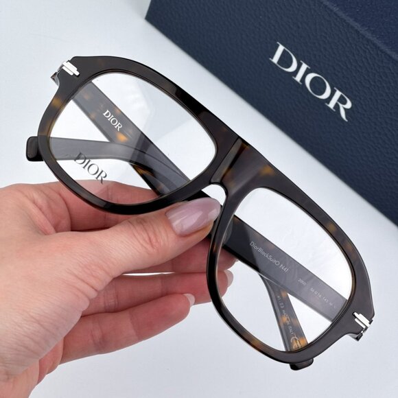 Dior DIORBLACKSUITO N4I 2000 BRAND NEW Eyeglasses Shiny Dark Havana Unisex Pilot